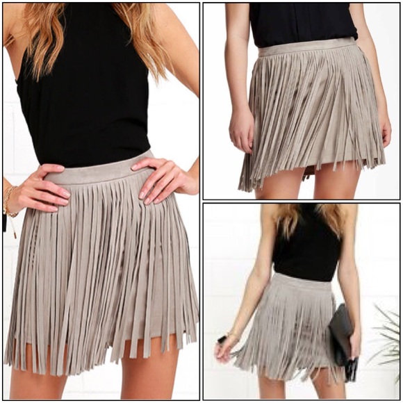 BB Dakota Dresses & Skirts - BB Dakota Fringe Mini Skirt